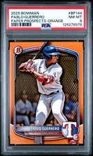 2025 BOWMAN PAPER PROSPECTS ORANGE #BP144 PABLO GUERRERO 7/25 PSA 8