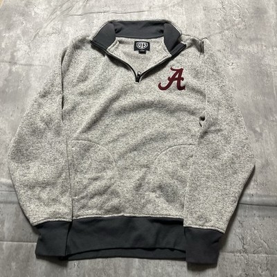 Ots Men's Large Gray Alabama Crimson Tide 1/4 Zip Fleece Sweater Fleece