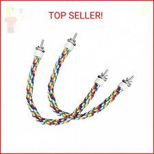 Kiddisie 2PCS Bird Rope Perches, Colorful Cotton Parrot Toys Comfy Perch for Rop