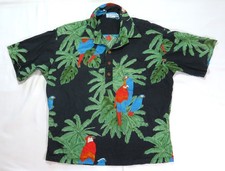 Ocean Pacific Sunwear Vintage Shirt 1970's OP Surf Beach Culture Parrots Trees