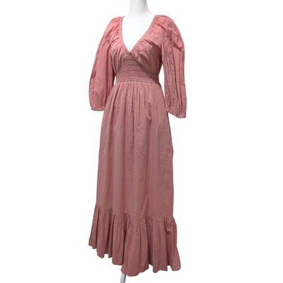 Dusty Rose Pink Cotton Smocked Waist Riffle Hem Hippie Boho Peasant Maxi Dress S | eBay Dusty Rose Pink Cotton Smocked Waist Riffle Hem Hippie Boho Peasant Maxi Dress S | eBay