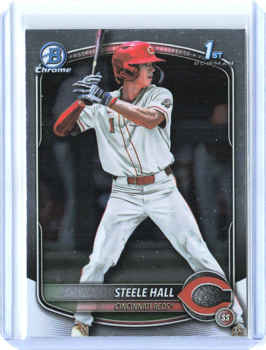 2025 Bowman Draft Steele Hall Chrome Baseball Card #BDC-20 Cincinnati Reds