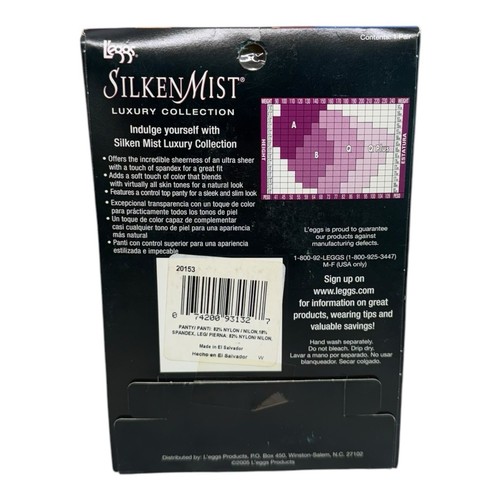Leggs Silken Mist Perfectly Sheer Control Top SheerToe JET BLACK 93132 - Picture 2 of 2