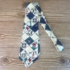 Tabasco Golf Men's Neck Tie Golf Theme Silk Gold 100% Silk Made In America USA