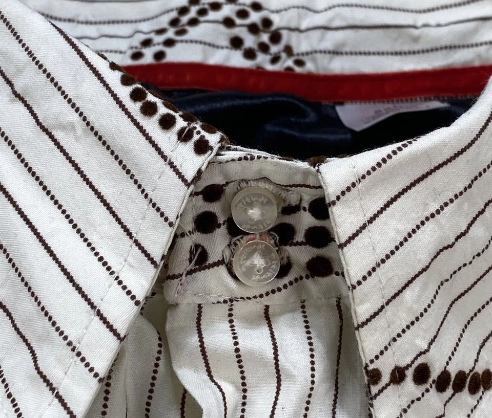 Attitude Gold Long Sleeve Shirt  5XL Yellow /Gold Striped with Polka Dots Cotton - Image 4 of 4