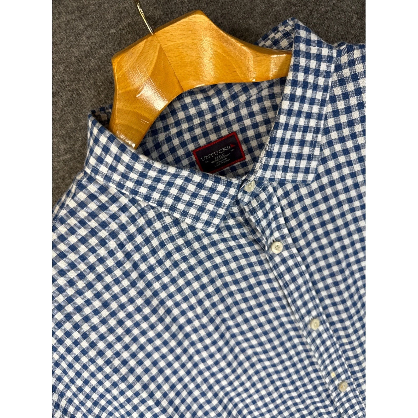 UNTUCKit Robibero Men XXXL Linen Gingham Short Sleeve Button Down Shirt Navy 3XL
Opens in a new wind