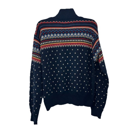 Maglione nordico vintage Polo Ralph Lauren uomo scialle blu 1/4 legno toggle XXL - Foto 2 di 9
