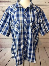Wrangler Western Shirt Mens XXL 2XL 2X short sleeve pearl snap Rodeo MVG289b