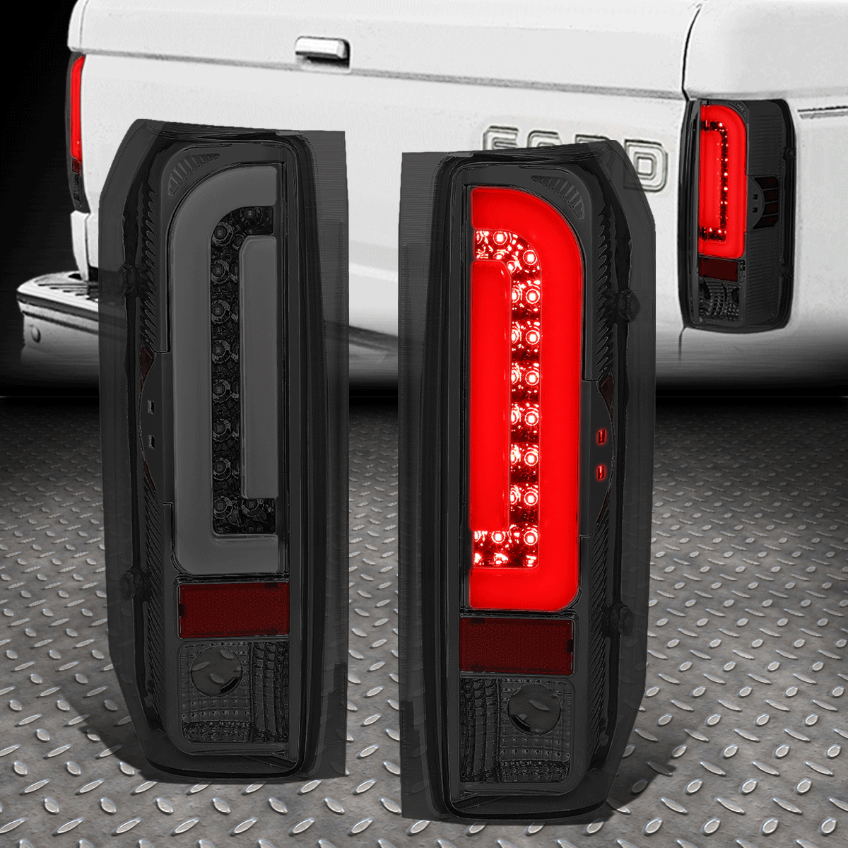 3D LED Neon Tube Bar for 90-97 Ford F150 F250 F350 Smoked Tail Light Brake Lamp