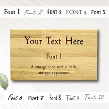 Personalised Engraved Custom Text Wooden Sign 30cm Plaque Hardwood 10 Fonts