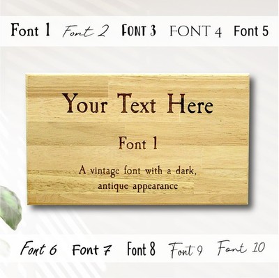 Holzschild personalisiert graviert Wunschtext 30 cm Plakette Hartholz 10 Schriftarten