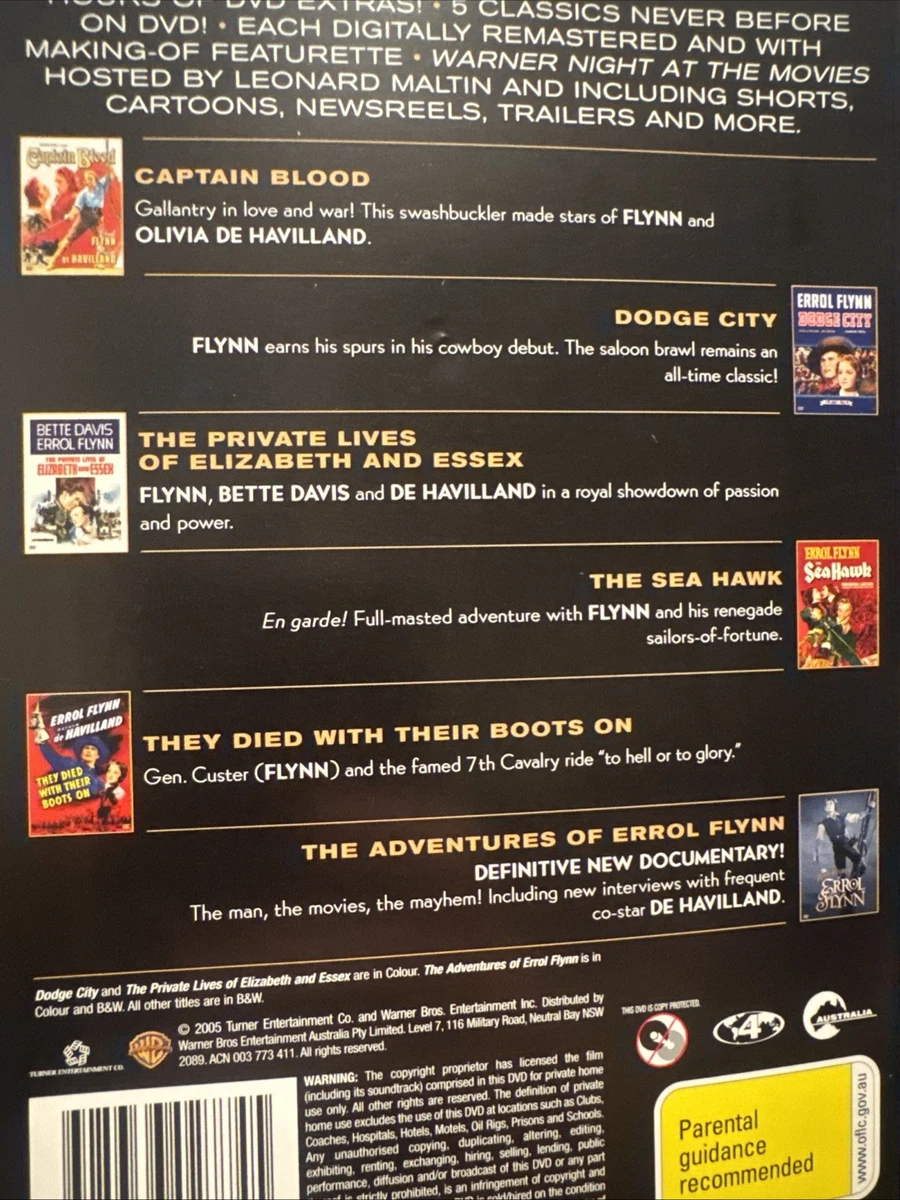 Errol Flynn : Signature Collection : 6 Disc DVD Set (5 Movie Set + Bonus Disc)