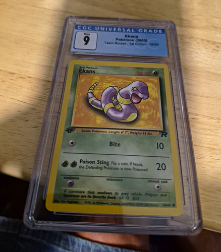CGC 9 Pokémon Ekans 56/82 Team Rocket 1st Edition 2000 English WOTC