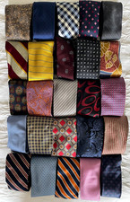 Lot of 25 Men's Silk Neck Ties for Crafting, Quilting, Patchwork, Hobby ETC...