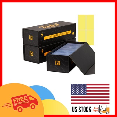 Large Capacity Trading Card Storage Box Set - Magnetic Closure, Fits 800 Cards