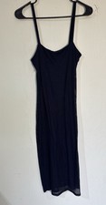 Express dark navy blue stretch bodycon spaghetti strap midi length dress Xs