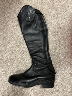Ariat Black Leather Tall Riding Boots Zip Back Equestrian Dressage UK Size 4