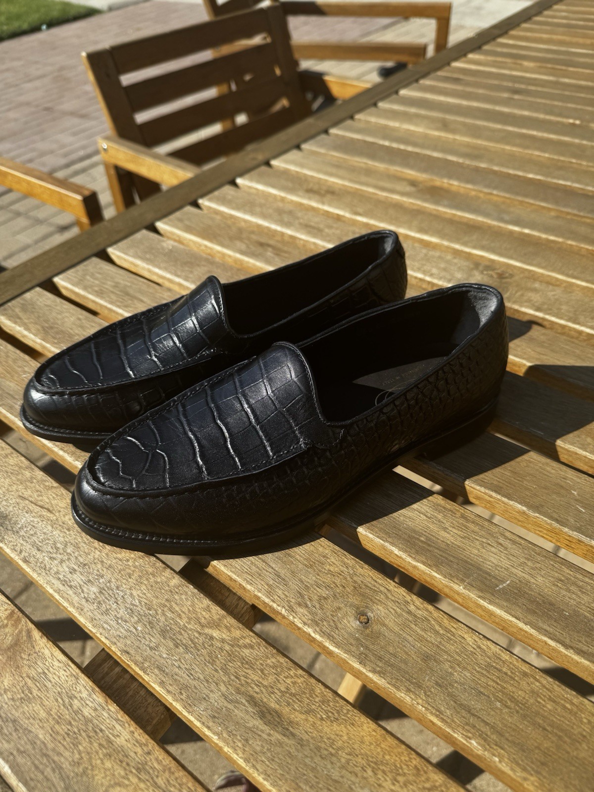 Aime Leon Dore ALD Black Venetian Loafer Men’s Size 6 Croc Effect