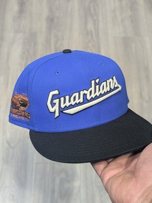 New Era 59fifty Cleveland Guardians 7 5/8 Blue Black Fitted Hat