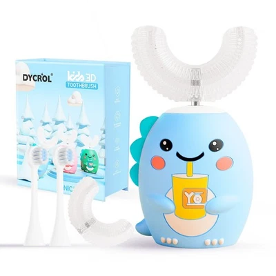 DYCROL Kids U Shaped Electric Toothbrush 1 Count (Pack of 1), 2-6 Age (Blue) - Photo 1/4