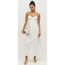 REFORMATION Dovie Cotton White Maxi Dress Size XL