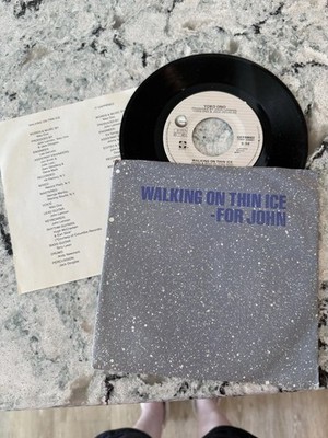 YOKO ONO Walking On Thin Ice/It Happened 7  w/Lyric Sheet and PS~Geffen #49683