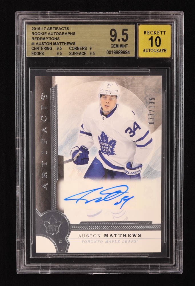 Auston Matthews 2016-17 Artifacts Auto Redemptions #I 77/135 RC BGS 9.5/10
