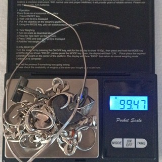 Lot 100 grammes bijoux Argent Massif a fondre ou a porter
