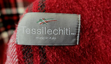 Tessilechiti Throw 55" x 52" Tartan Blanket Made In Italy - Red Plaid  Fringed