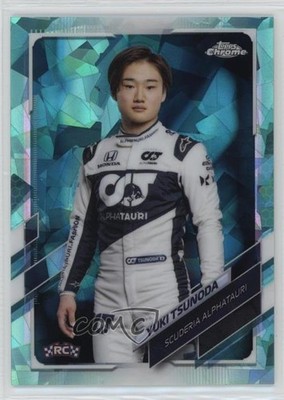 2021 Chrome Sapphire Formula 1 F1 Racers Aqua 90/99 Yuki Tsunoda Rookie RC 11vc