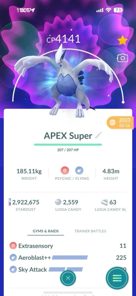 APEX Lugia - Max LV50 + 3 movimientos + ✨ SUPER VENTA OCTUBRE 2025 Foto 3 de 4