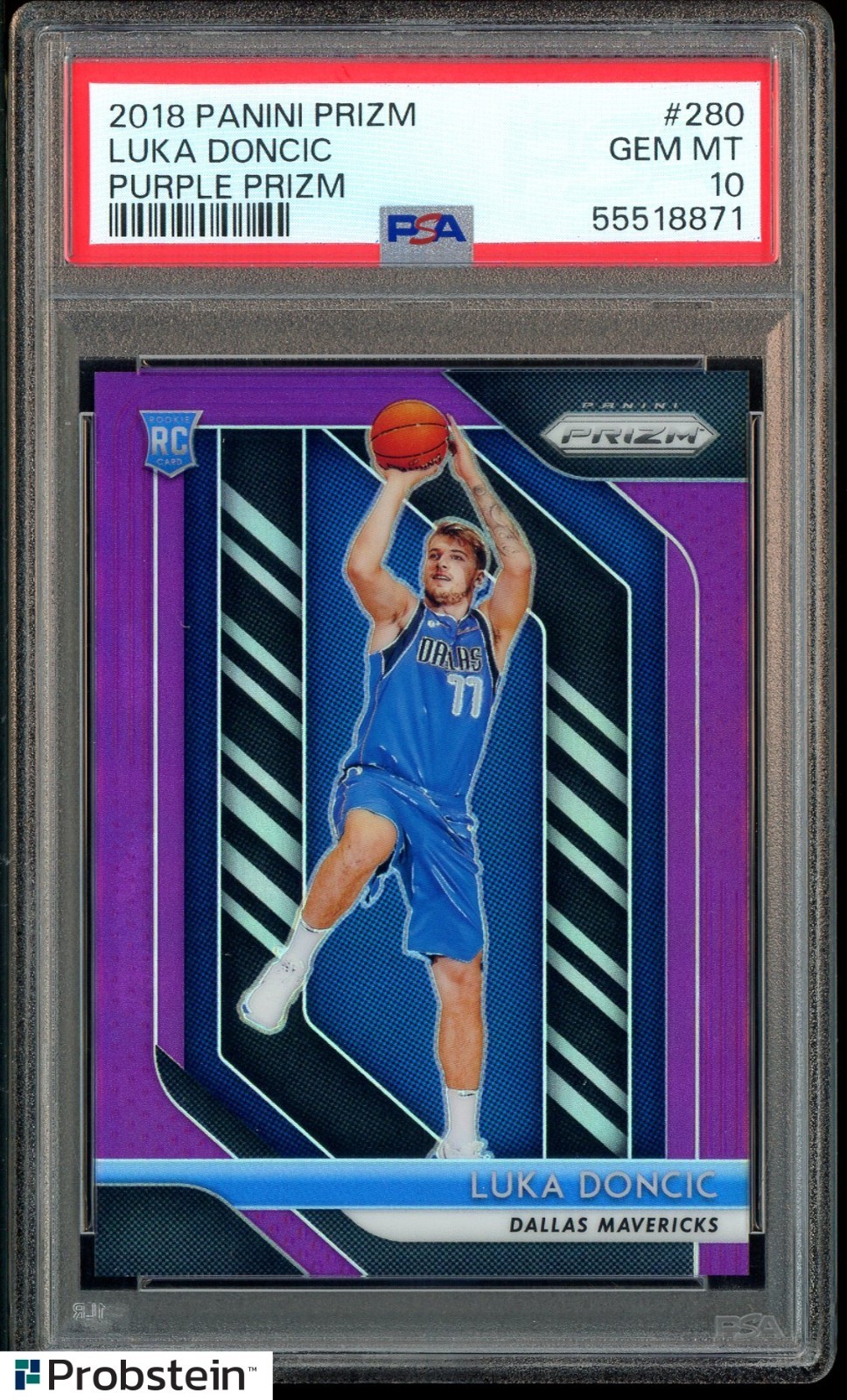 2018-19 Panini Purple Prizm #280 Luka Doncic RC Rookie 13/75 PSA 10 GEM MINT