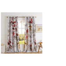 Aimidian Vintage Floral Blackout Curtains 96 Inch Long 2 Panel Set 52X96 Inch