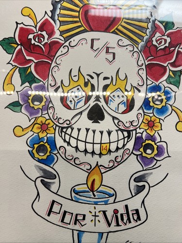 Sugar Skull Tattoo Wall Art Print Framed Canvas Picture Poster Home Decor - Picture 2 of 5