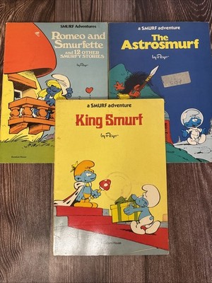 Lot of Vintage Smurf Adventure Books King Smurf The Astrosmurf Romeo & Smurfette