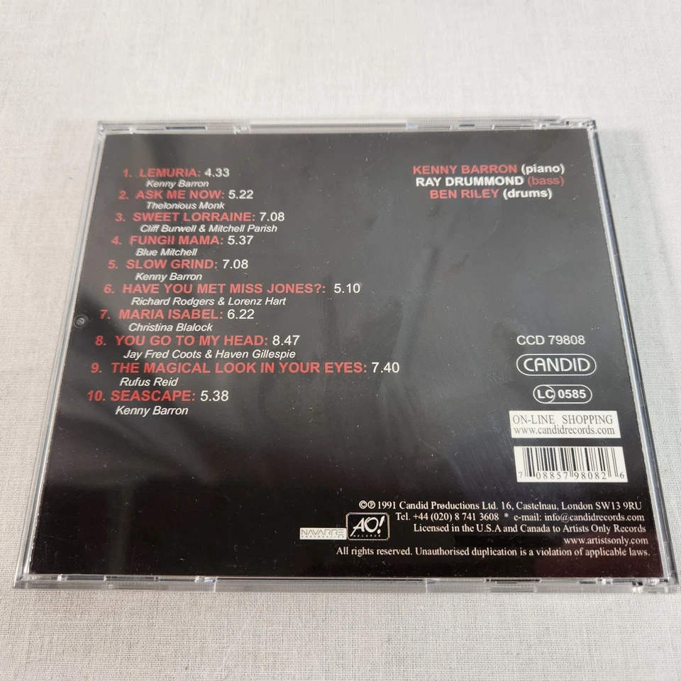 Kenny Barron Trio - Lemuria-Seascape (CD 1991) Piano Bop Post Bop Jazz Disc NM Foto 4 de 4