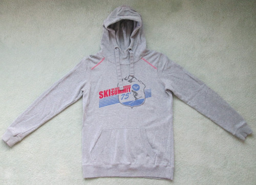 Roxy Ski the Summit 75' Hoodie Sweatshirt Women’s Size M Gray Retro Sweatshirt