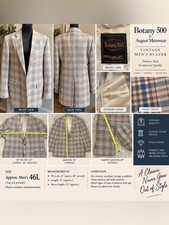 Botany 500 Classic Plaid Blazer - Beige & Blue