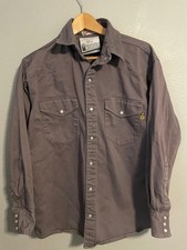 Just In Trend FR Shirt Mens Large Dark Purple NFPA 2112 Flame Resistant Workwear