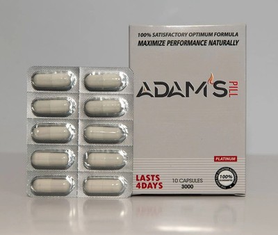 ADAM'S PILLS White Maximum Strength 10 Capsules Max Circulation & Stamina