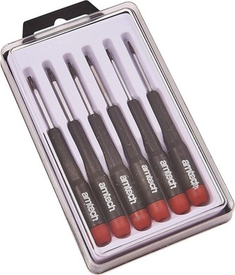 Amtech L0530 6-teiliges Präzisions-Torx-Schraubendreher-Set, T5, T6, T7, T8, T9 & T10