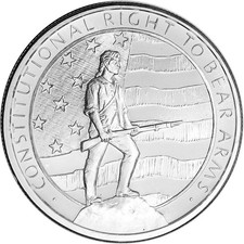 2 oz Golden State Mint Silver Round Right to Bear Arms Design .999 Fine 82.26 per troy oz