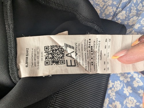 EA7 Emporio Armani Black Zipped Hoodie Aged 12 Years (T7) - Picture 9 of 9