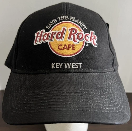 NWT! Hard Rock Cafe Key West Cap Hat Black Adjustable Love All Serve All