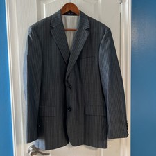 Hugo Boss Pasolini Movie Gray Pinstripe Blazer Jacket Mens 40S Made in USA