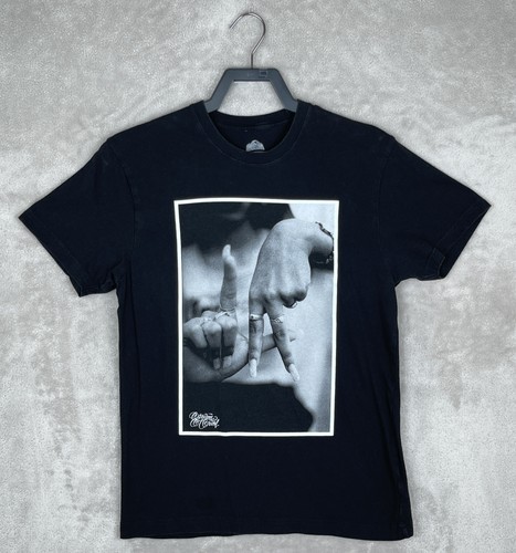 Estevan Oriol Original LA Hands Photograph T-Shirt Womens Small Black