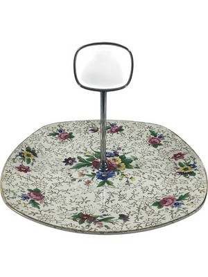 Midwinter Stylecraft Floral Kuchenständer 22 cm quadratisch Vintage Geschirr