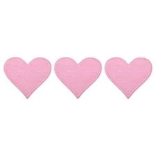 3Pcs Heart Iron on Patches Pink Embroidered Patches Applique Sew on Patches