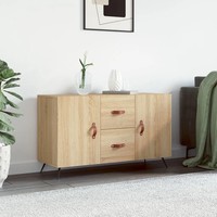 Sideboard Sonoma-Eiche 100X36X60 Cm Holzwerkstoff Kommode Modern