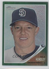 2011 Topps Heritage Chrome Green Refractor Nick Hundley #C89 2u6